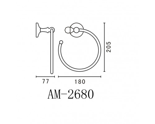 Полотенцедержатель ART&MAX ANTIC AM-E-2680AL