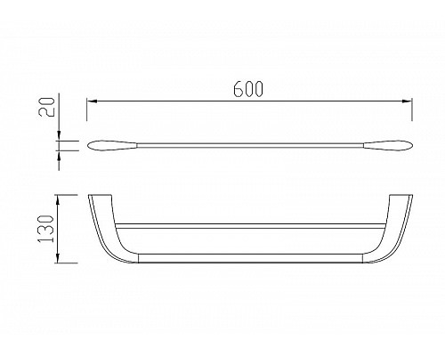 Полотенцедержатель двойной 60 см CEZARES LINER-THD-60-GM