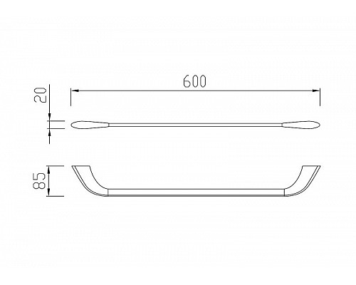 Полотенцедержатель 60 см CEZARES LINER-TH-60-GM