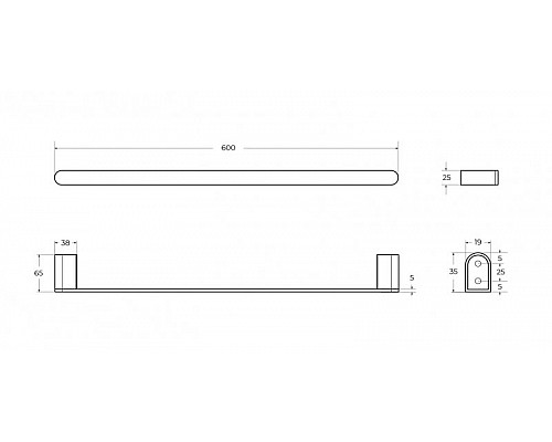 Полотенцедержатель 60 см CEZARES STYLUS-TH-60-IN