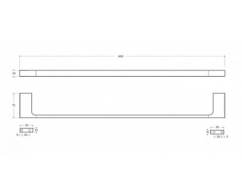 Полотенцедержатель 60 см CEZARES SLIDER-TH-60-IN