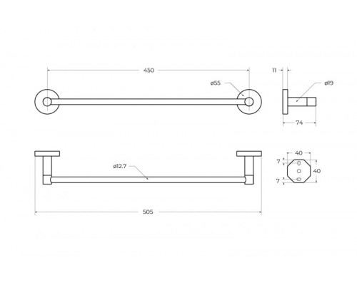 Полотенцедержатель 50,5 см CEZARES RELAX-TH-50-NOP