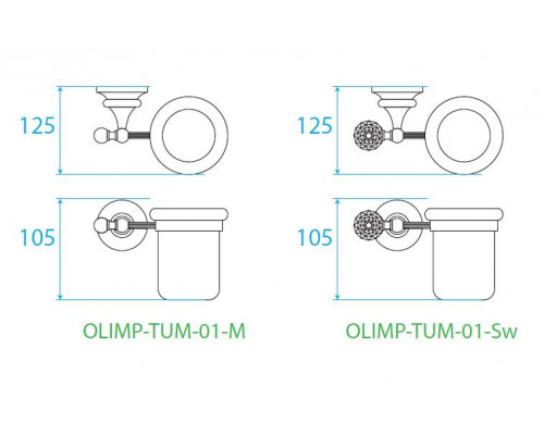 Стакан подвесной CEZARES OLIMP-TUM-01-M