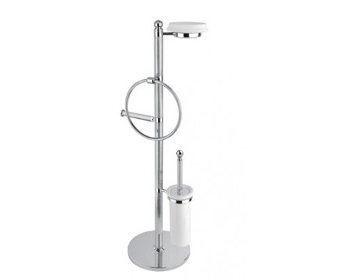Стойка с держателем туалетной бумаги щёткой для унитаза, полотенцедержателем и мыльницей CEZARES OLIMP-WBS-01-M