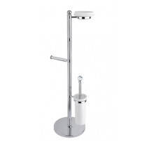 Стойка напольная c держателем туалетной бумаги, щёткой для унитаза и мыльницей CEZARES OLIMP-WCS-01-Sw