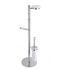 Стойка напольная c держателем туалетной бумаги, щёткой для унитаза и мыльницей CEZARES OLIMP-WCS-01-Sw