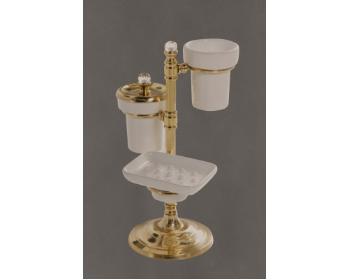 Настольный гарнитур, 2 стакана и мыльница ART&MAX LUCE AM-1916-Br