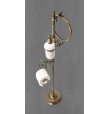 Стойка напольная с полотедержателем, диспенсером для жидкого мыла,держателем для туалетной бумаги ART&MAX BAROCCO AM-2164-Br