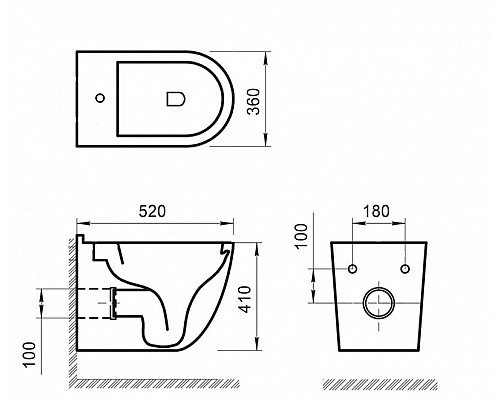 Биде подвесное с креплением BelBagno SENSO-R BB017BH