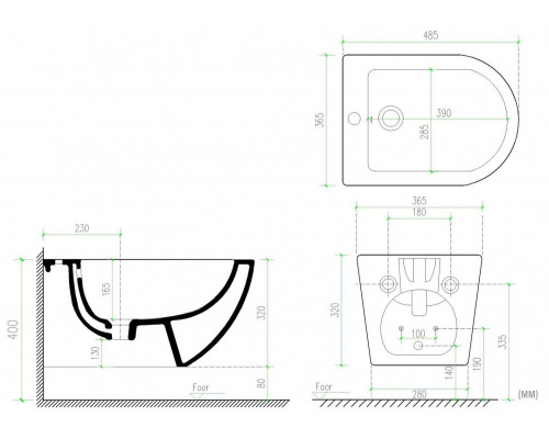 Биде подвесное Art&Max OVALE AM011BH