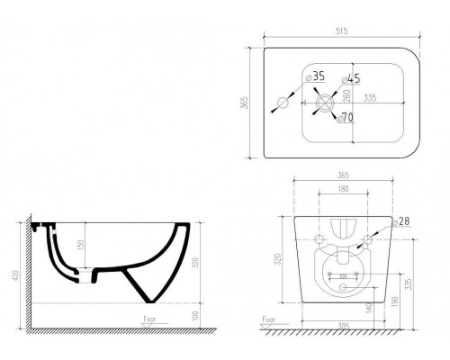 Биде подвесное Art&Max MAXIMA AM010BH