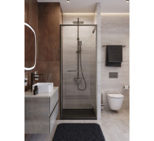 Душевая дверь CEZARES LUX-B-FS-1-70-C-GM, 70 см, профиль оружейная сталь, стекло прозрачное