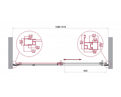 Душевая дверь в нишу BelBagno LUCE-BF-1-150-C-Cr