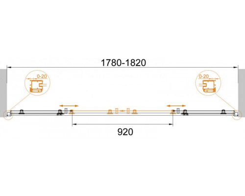 Душевая дверь в нишу CEZARES ANIMA-W-BF-2-180-C-Cr