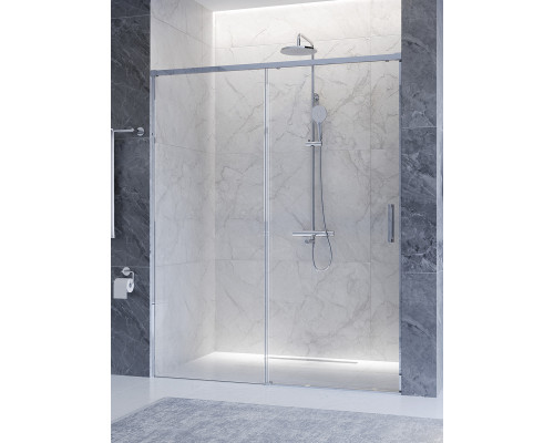 Душевая дверь CEZARES PLANE-BF-1-150-C-CR, 150х195, профиль хром глянец, стекло прозрачное