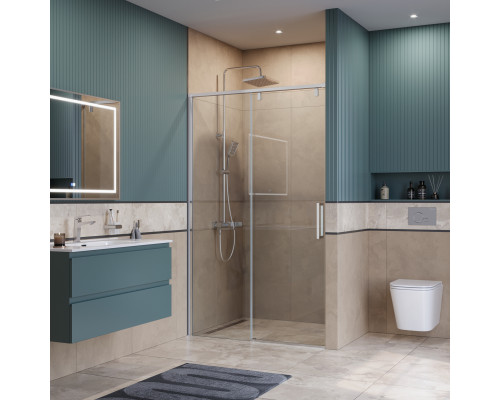 Душевая дверь в нишу BelBagno SOFT_CLOSE-1-BF-1-120-C-Cr профиль хром, стекло прозрачное