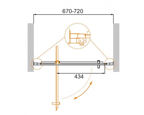 Душевая дверь в нишу CEZARES MOLVENO-BA-1-70-C-Cr-IV
