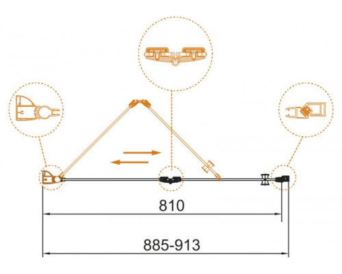 Душевая дверь в нишу CEZARES ECO-O-BS-12-90-C-Cr