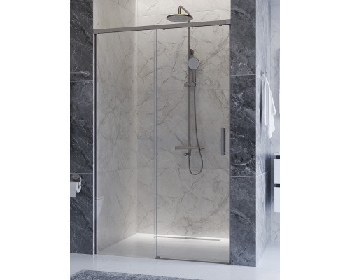 Душевая дверь CEZARES PLANE-BF-1-110-C-IN, 110х195, профиль сатин матовый, стекло прозрачное