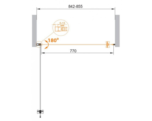 Душевая дверь в нишу CEZARES ECO-O-B-1-85-C-Cr
