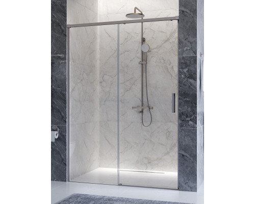 Душевая дверь CEZARES PLANE-BF-1-140-C-IN, 140х195, профиль сатин матовый, стекло прозрачное