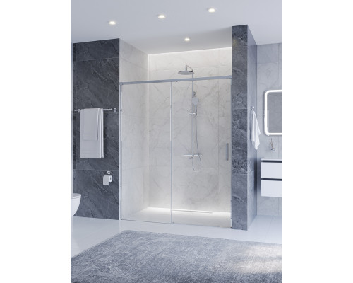Душевая дверь CEZARES PLANE-BF-1-150-C-CR, 150х195, профиль хром глянец, стекло прозрачное