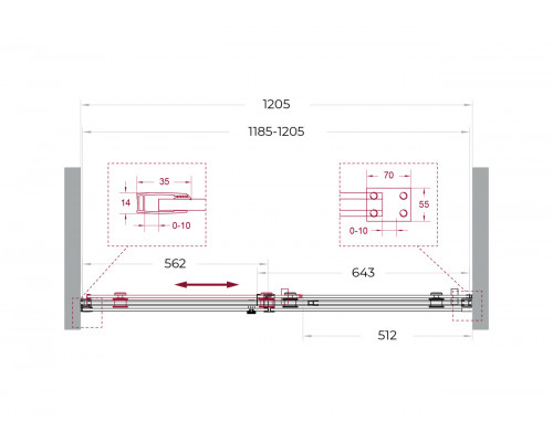 Душевая дверь в нишу BelBagno SOFT_CLOSE-2-BF-1-120-C-Cr профиль хром, стекло прозрачное