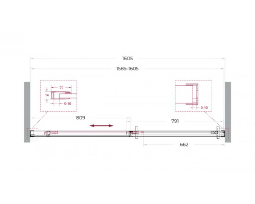 Душевая дверь в нишу BelBagno SOFT_CLOSE-1-BF-1-160-C-Cr профиль хром, стекло прозрачное