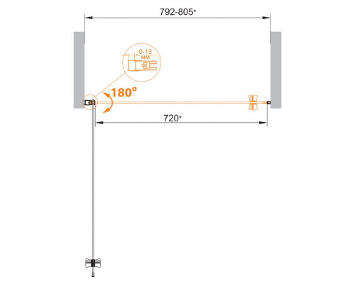 Душевая дверь в нишу CEZARES ECO-O-B-1-80-C-Cr