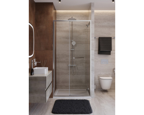 Душевая дверь CEZARES LUX-B-FS-1-90-C-CR, 90 см, профиль хром глянцевый, стекло прозрачное