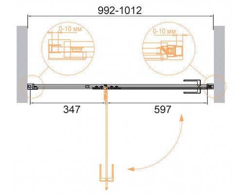 Душевая дверь в нишу CEZARES BELLAGIO-B-12-100-C-NERO