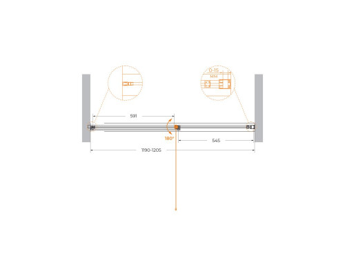 Душевая дверь в проем CEZARES URBAN-B-12-120-C-NERO