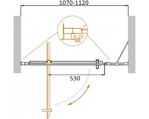 Душевая дверь в нишу CEZARES MOLVENO-BA-11-80+30-P-Cr