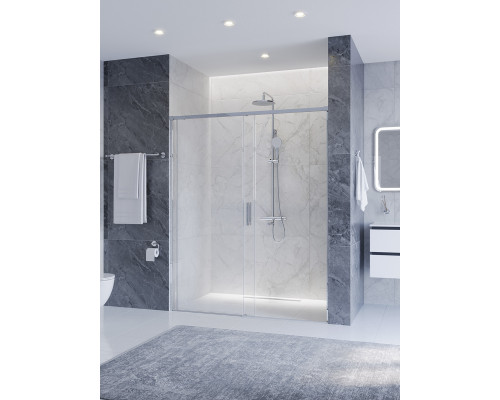 Душевая дверь CEZARES PLANE-BF-1-150-C-CR, 150х195, профиль хром глянец, стекло прозрачное