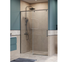 Душевая дверь в нишу BelBagno SOFT_CLOSE-1-BF-1-130-C-GM профиль оружейная сталь, стекло прозрачное