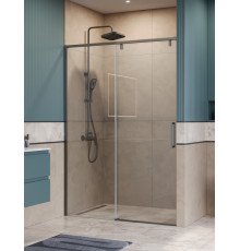Душевая дверь в нишу BelBagno SOFT_CLOSE-1-BF-1-130-C-GM профиль оружейная сталь, стекло прозрачное
