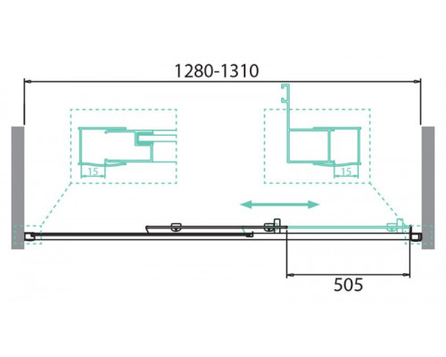 Душевая дверь в нишу BelBagno DUE-BF-1-130-C-Cr