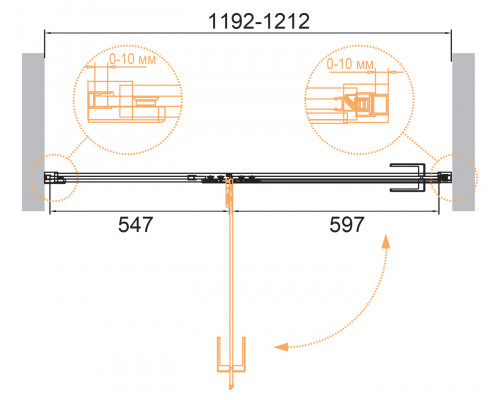 Душевая дверь в нишу CEZARES BELLAGIO-B-12-120-C-NERO