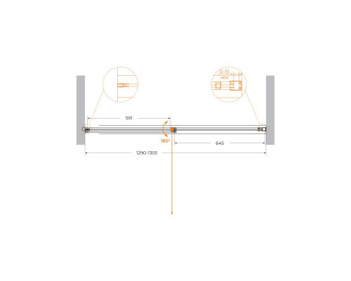 Душевая дверь в проем CEZARES URBAN-B-12-130-C-CR