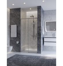 Душевая дверь CEZARES PLANE-BF-1-100-C-IN, 100х195, профиль сатин матовый, стекло прозрачное