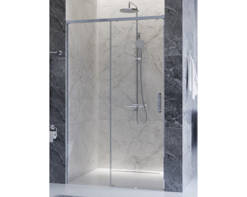 Душевая дверь CEZARES PLANE-BF-1-120-C-CR, 120х195, профиль хром глянцевый, стекло прозрачное