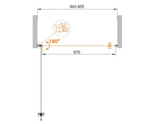 Душевая дверь в нишу CEZARES ECO-O-B-1-95-C-Cr