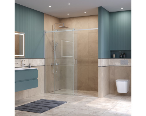 Душевая дверь в нишу BelBagno SOFT_CLOSE-2-BF-1-180-C-Cr профиль хром, стекло прозрачное