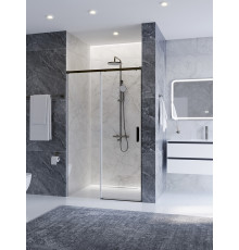 Душевая дверь CEZARES PLANE-BF-1-110-C-GM, 110х195, профиль оружейная сталь, стекло прозрачное