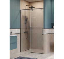 Душевая дверь в нишу BelBagno SOFT_CLOSE-1-BF-1-120-C-GM профиль оружейная сталь, стекло прозрачное