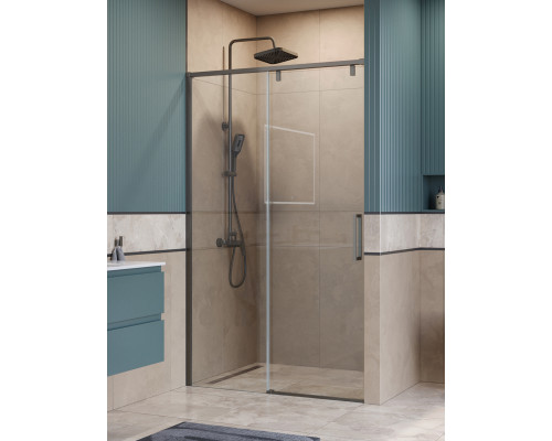 Душевая дверь в нишу BelBagno SOFT_CLOSE-1-BF-1-120-C-GM профиль оружейная сталь, стекло прозрачное