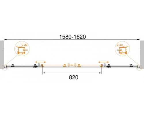 Душевая дверь в нишу CEZARES ANIMA-W-BF-2-160-C-Cr