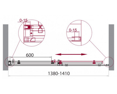 Душевая дверь в нишу BelBagno ACQUA-BF-1-140-C-NERO