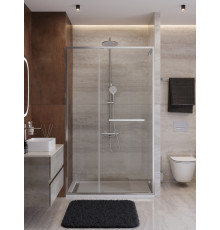 Душевая дверь CEZARES LUX-B-FS-11-130-C-CR, 130 см, профиль хром глянцевый, стекло прозрачное