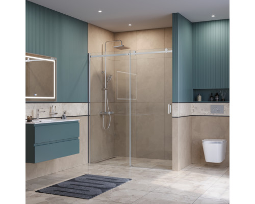 Душевая дверь в нишу BelBagno SOFT_CLOSE-2-BF-1-160-C-Cr профиль хром, стекло прозрачное